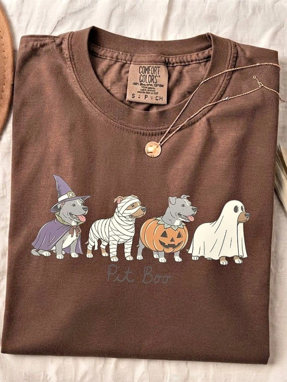 Spooky Friends Halloween Parade Olive Comfort Colors T-Shirt